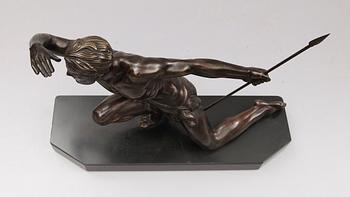 SKULPTUR, brons, art déco, signerad J de Roncourt, 1900-talets första hälft.