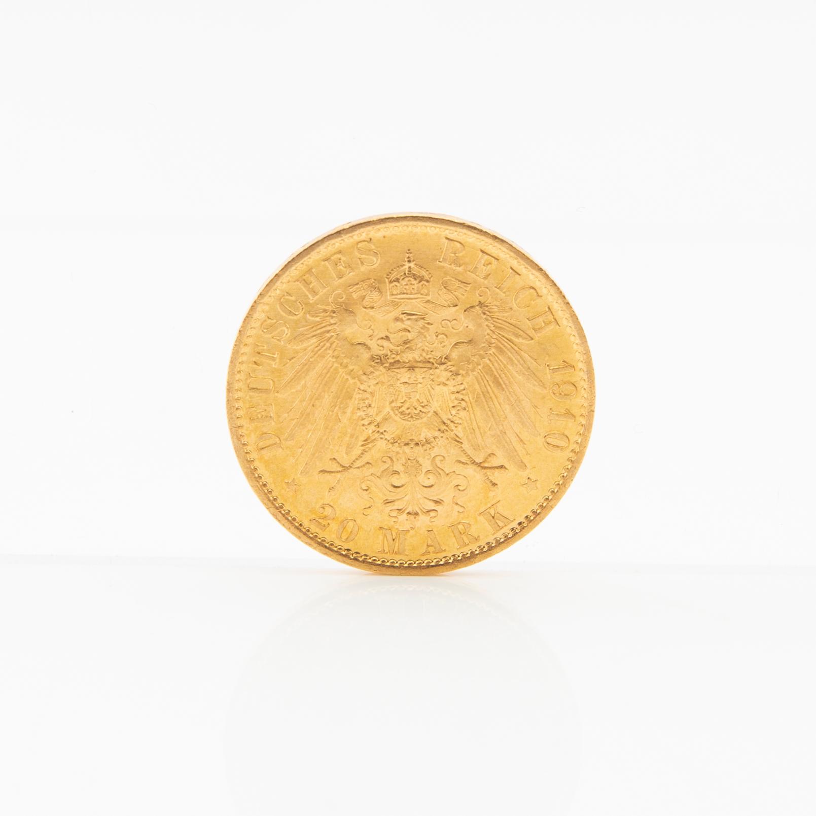 Gold coin 20 marks 1910 German Empire (Prussia) Wilhelm II.