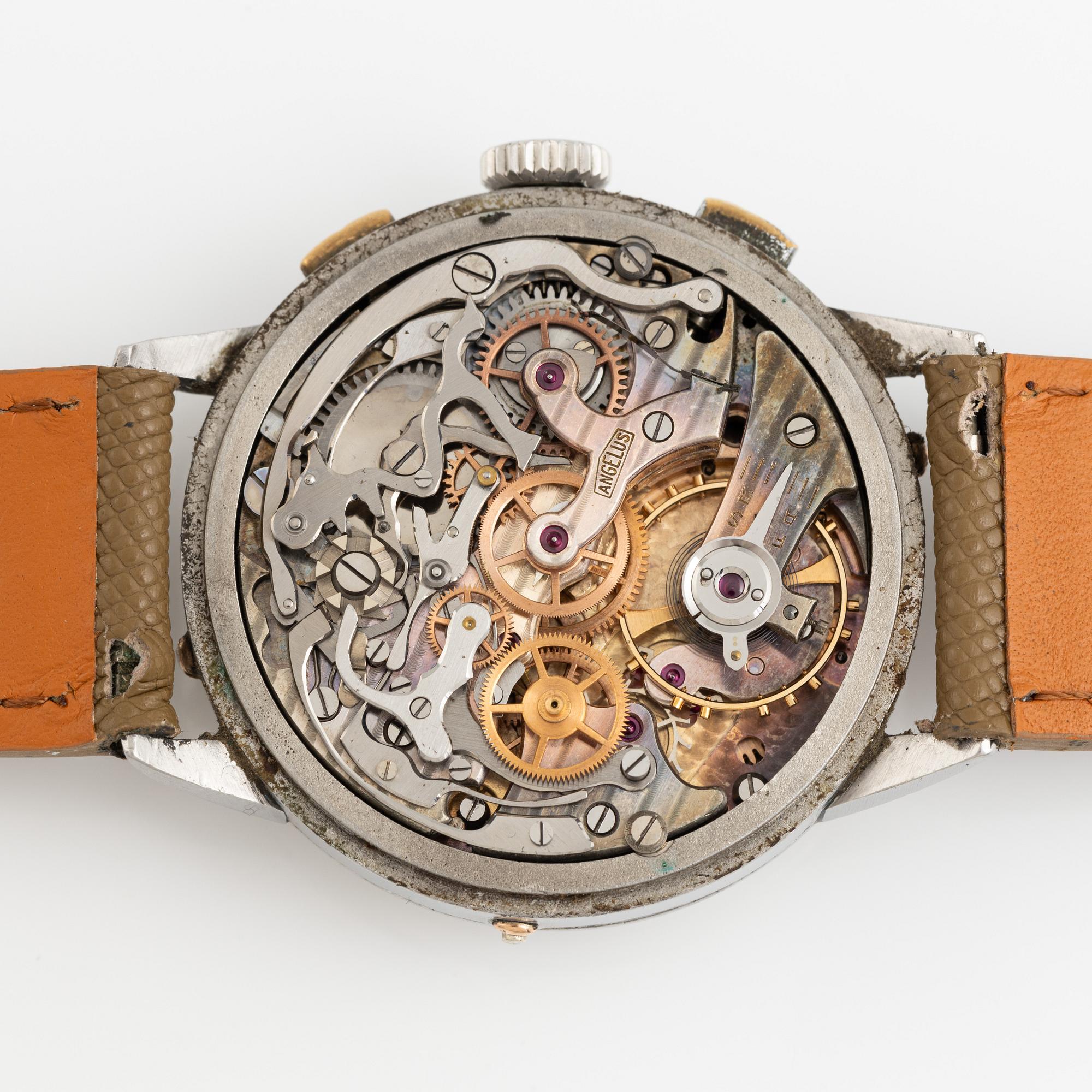 Angelus, Chronodato, "Base 100", chronograph, ca 1945.