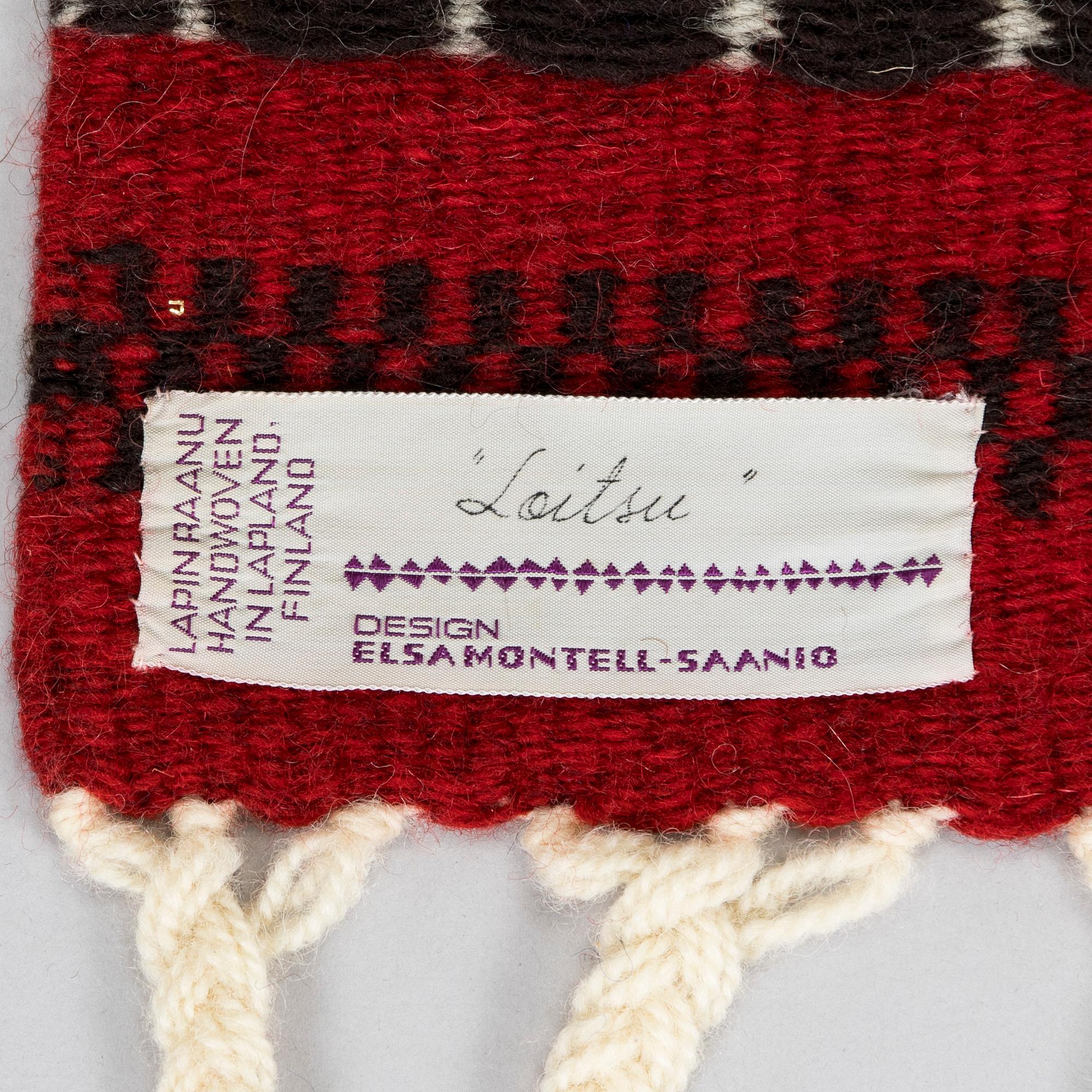 Elsa Montell-Saanio, rana / väggbonad, "Trollformel"  Finland. Ca 124 x 87 cm.