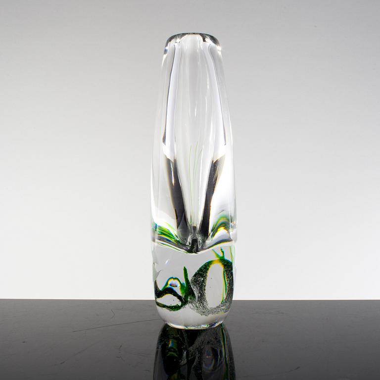 A VICKE LINDSTRAND glass vase, Kosta, Sweden.