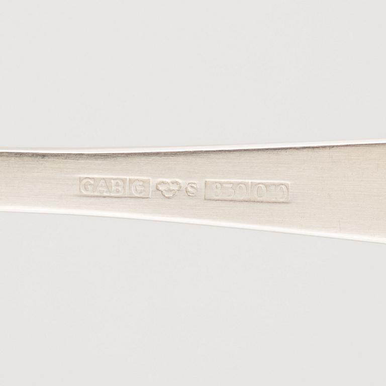 Jacob Ängman, a 90-piece Swedish silver cutlery, model 'Rosenholm', mark of GAB, including Eskilstuna 1990.
