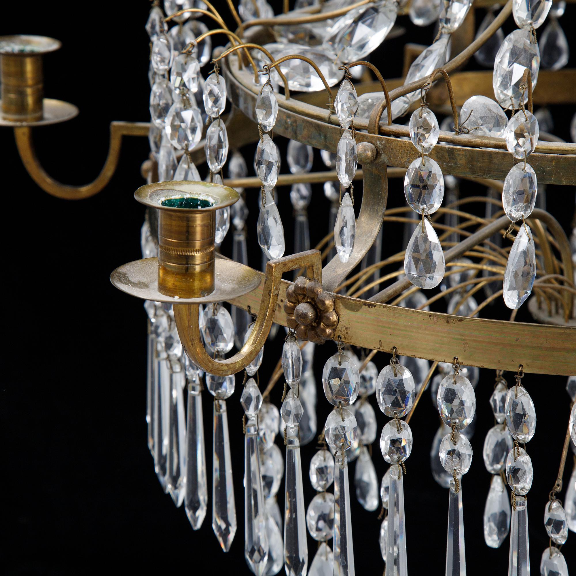 A Gustavian style chandelier, 19th Century.