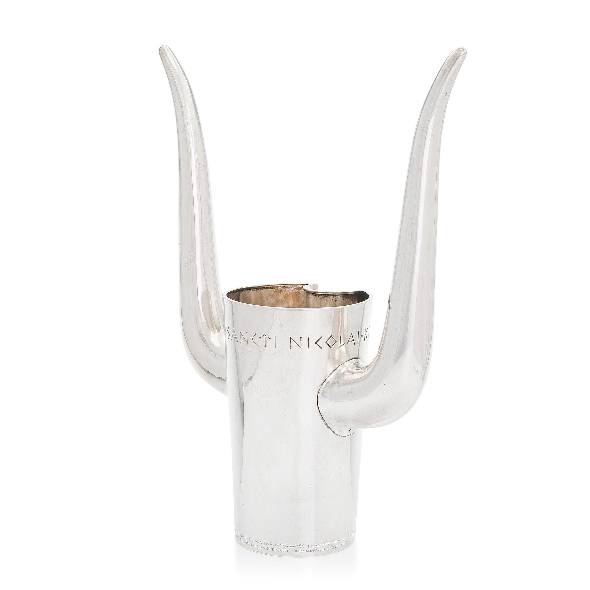 Ilmari Tapiovaara / Hannes Niemi, 'Minotaurus' silver tankard, Helsinki 1964.