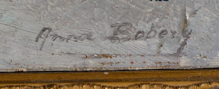 ANNA BOBERG, olja på pannå, signerad.