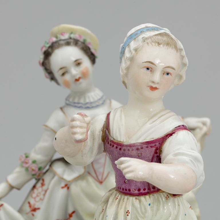 FIGURINER, 2 st, porslin, bl.a. Tyskland, 1900-tal.