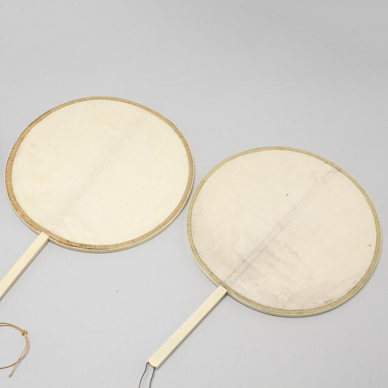 A set of four Chinese fans, late Qing dynasty.