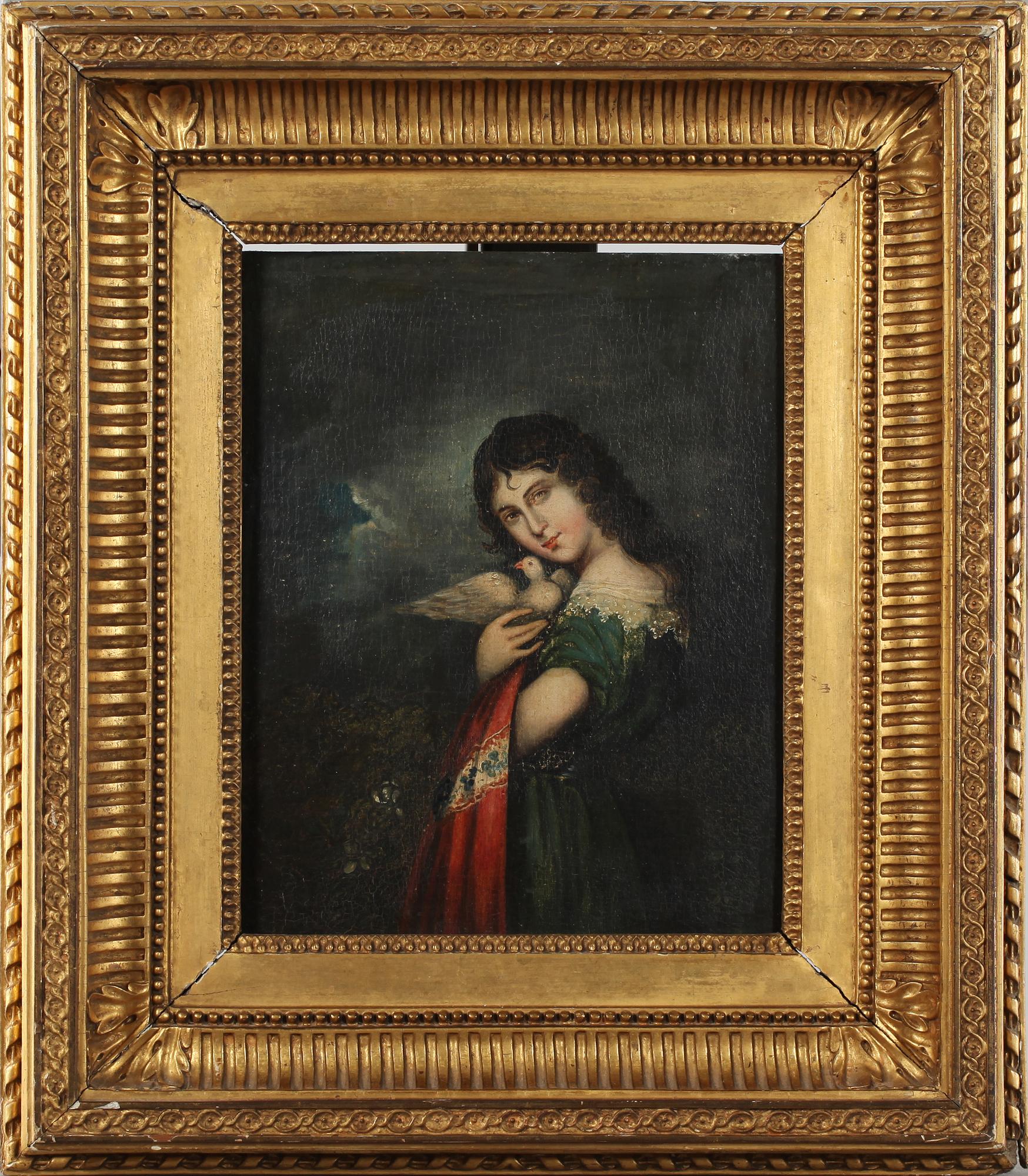 OKÄND KONSTNÄR, olja på pannå, 1800-tal.
