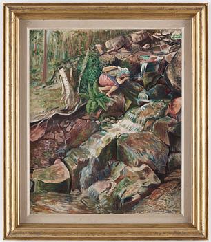 Leander Engström, Rinnande bäck med flicka.