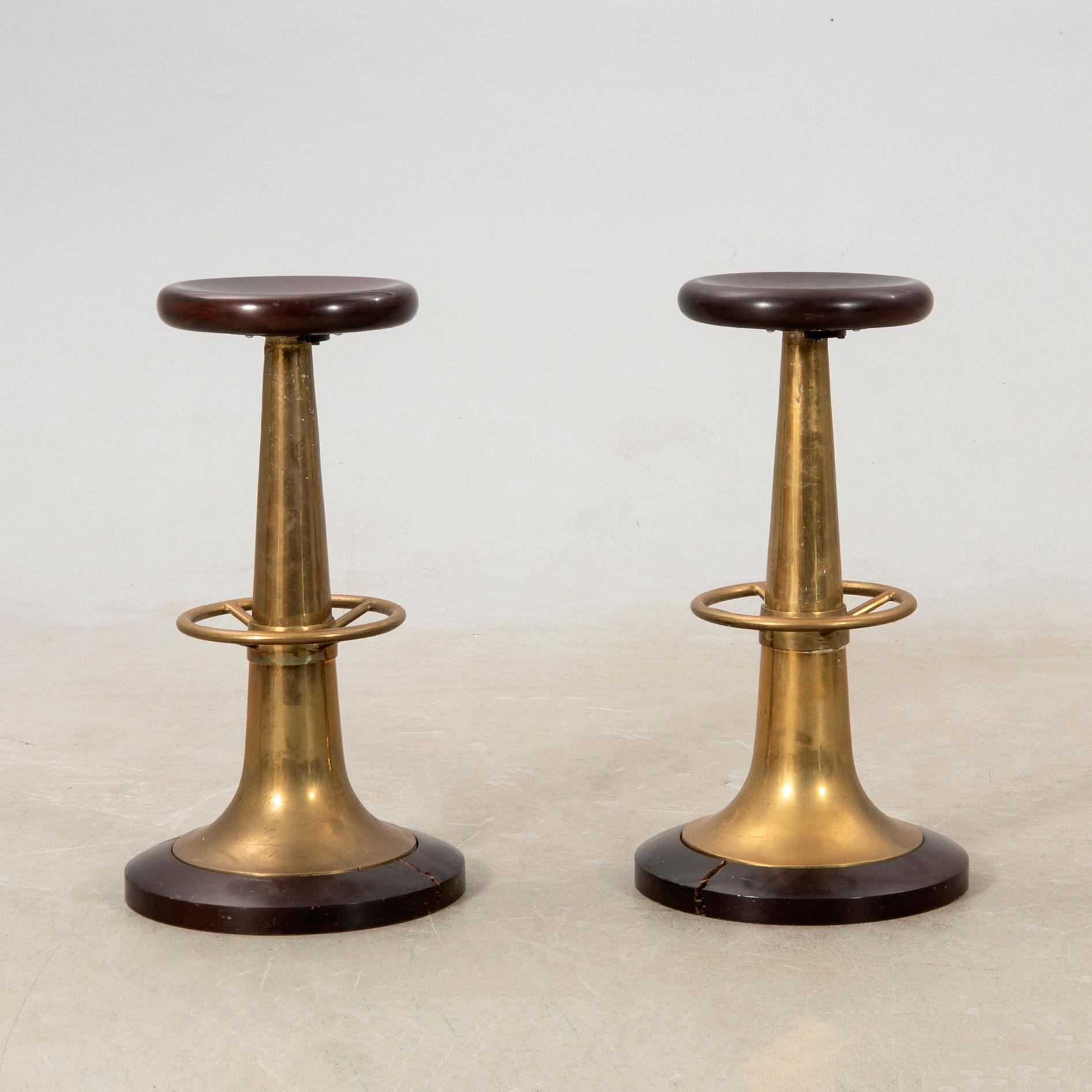 bar stools a pair for a boat first half of the 20th century.