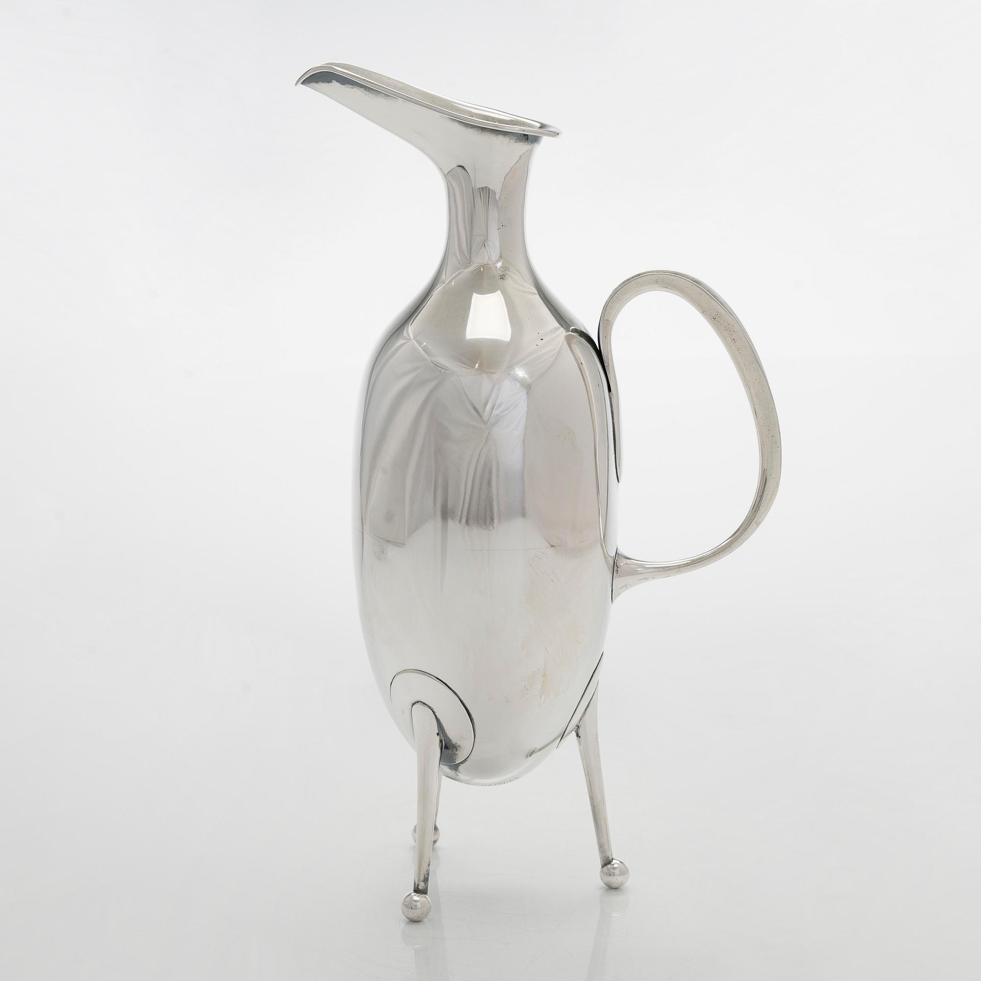 Tapio Wirkkala, silver ewer TW 77, Kultakeskus, Hämeenlinna 1955.