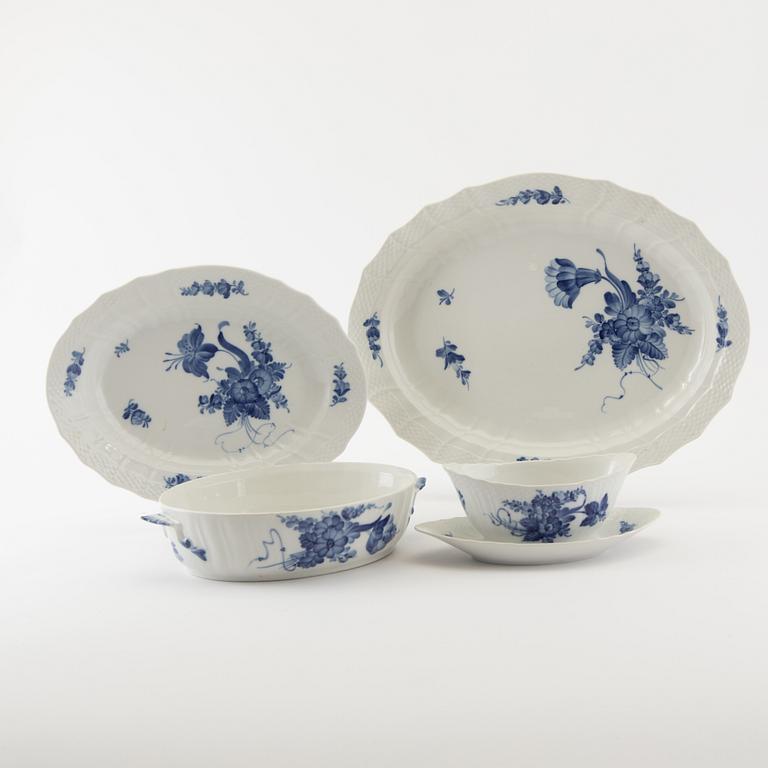 Service "Blue Flower" approx 96 pcs Royal Copenhagen Denmark 20th century porcelain.