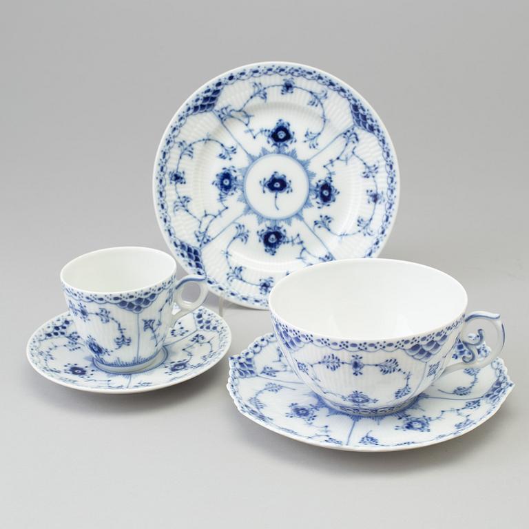 A porcelain tea and coffee service from Royal Copenhagen, Denmark.