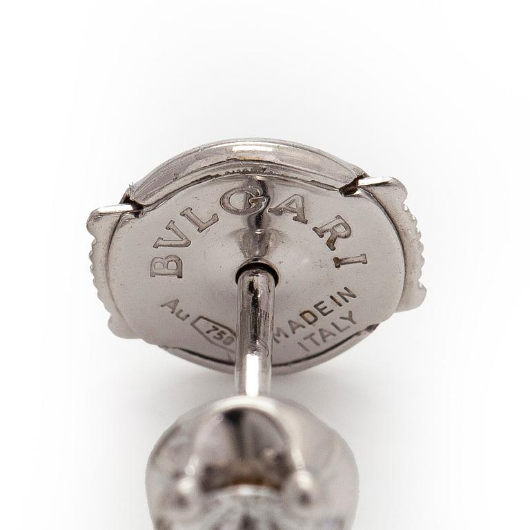 Bulgari, a pair of 18K white gold 'Corona' earrings with brilliant-cut diamonds.