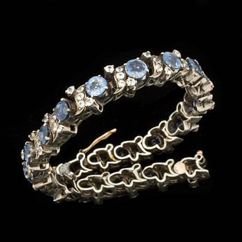 ARMLÄNK, sterlingsilver med safirer. Vikt ca 23 g.