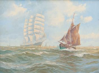 ADOLF BOCK, SHIPS AT ROADSTEAD.