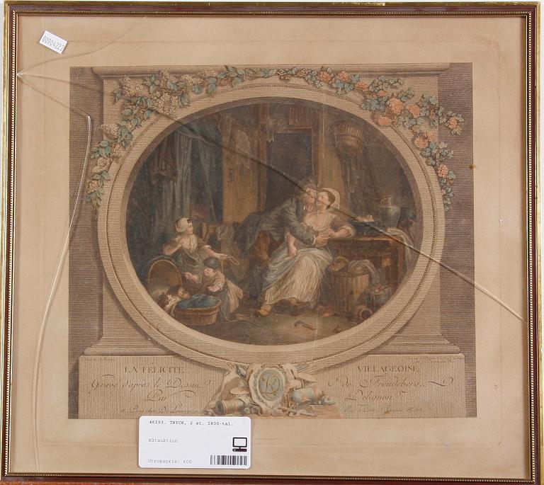 TRYCK, 2 st, 1800-tal.