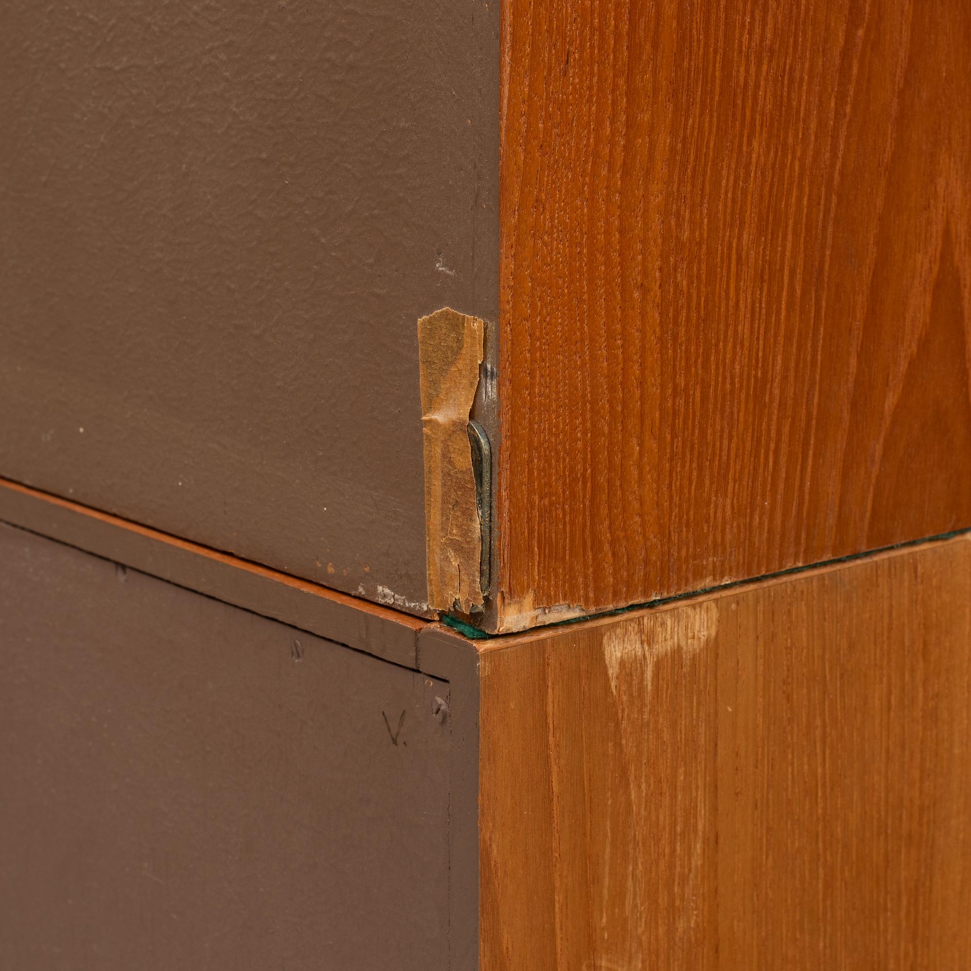 Bookcases with cabinets. 5 pieces. 1960s.