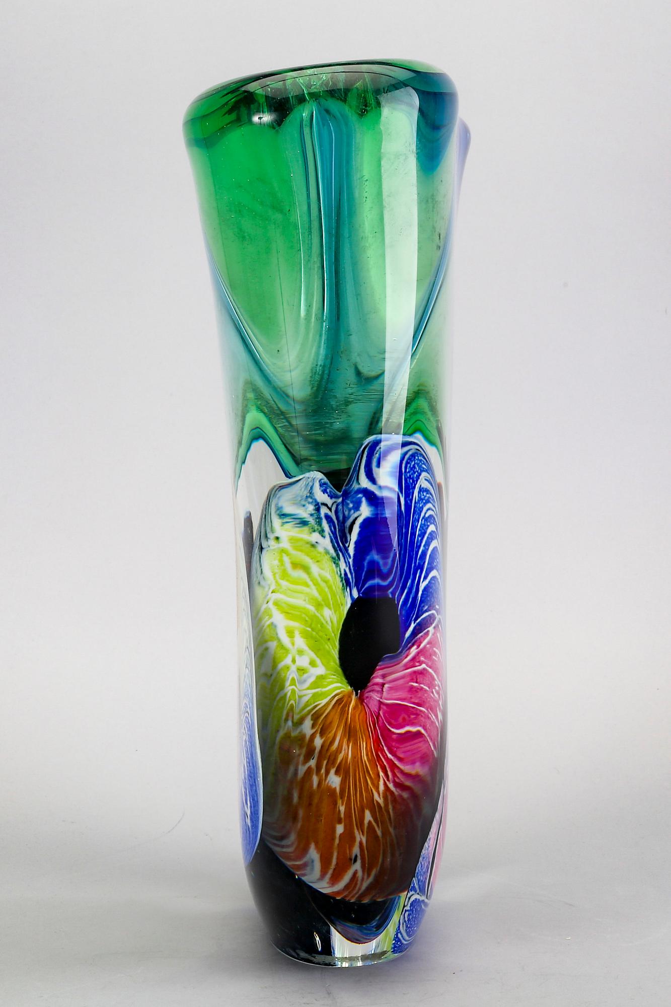 Vase, Murano, signed, height 35 cm, glass.