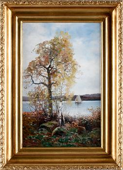 SEVERIN NILSON, olja på pannå. Sign.