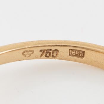 Ring, 18K guld med pärlor samt små åttkantslipade diamanter.