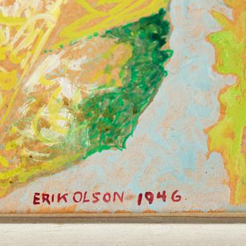 Erik Olson, olja på pannå, signerad och daterad 1946.
