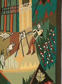 Lars Gynning, A Tapestry, "My Garden", flat weave, ca 193,5-195 x 145-146,5 cm, signed GYNNING MTP.