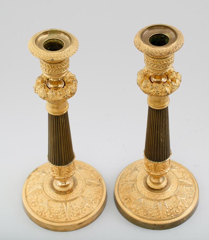 LJUSSTAKAR, 1 par, empire, 1800-talets första hälft.