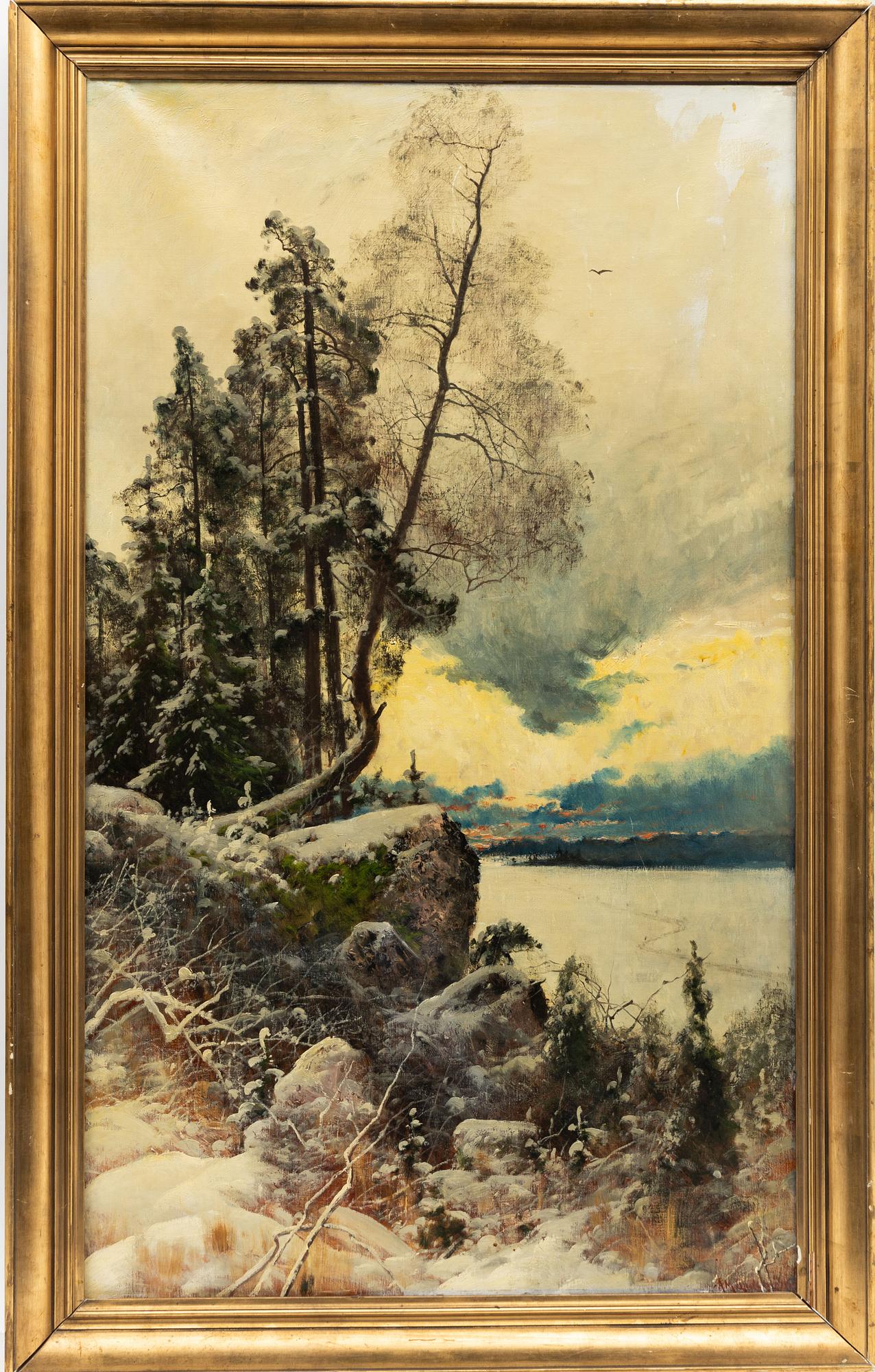 Arvid Mauritz Lindström, Twilight Landscape, winter.