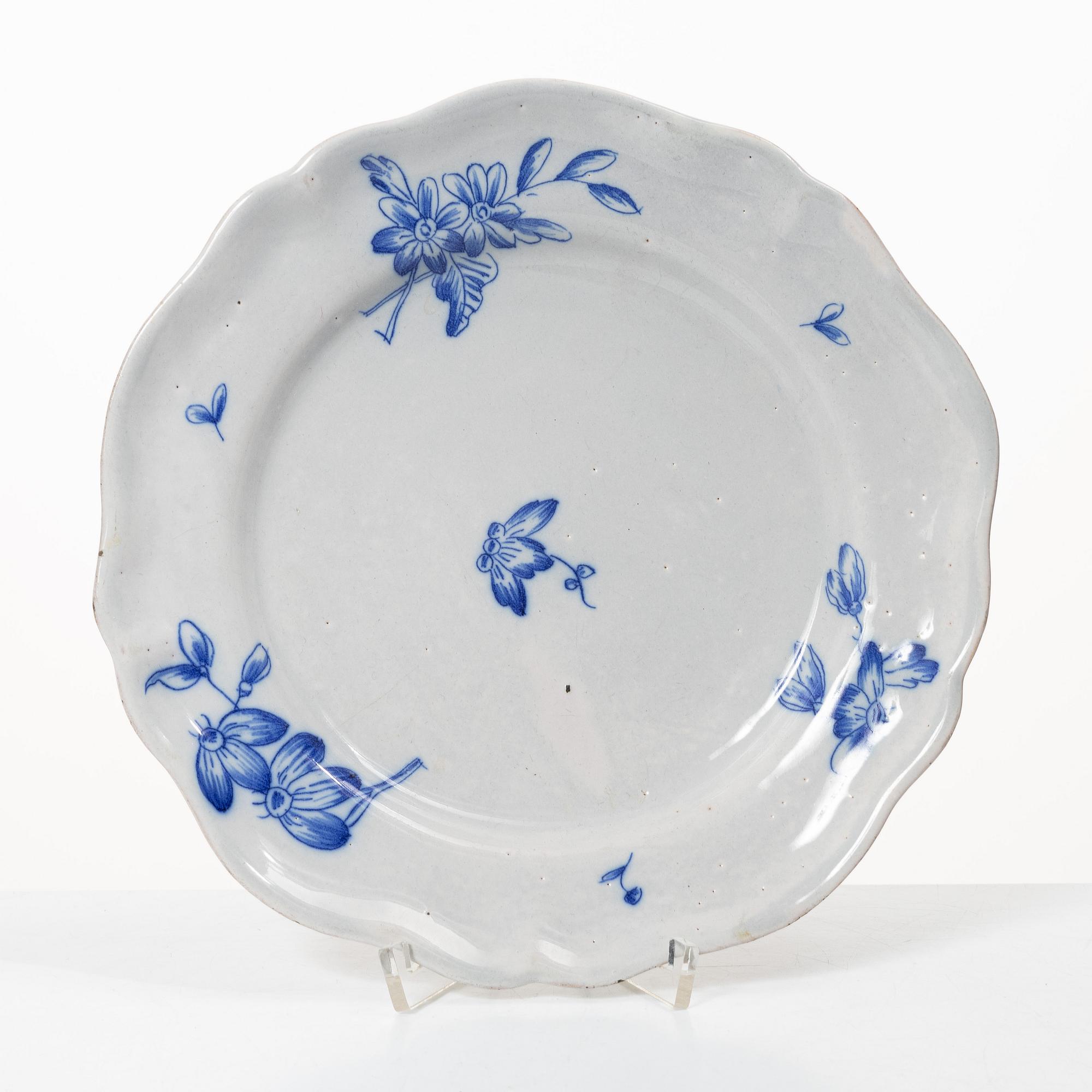 A Swedish faience plate, Marieberg, 1760's.