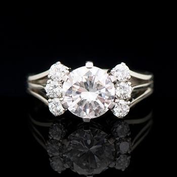 A RING, brilliant cut diamond, 18K white gold.