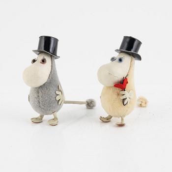 Moomin figures, 2 pcs, Atelier Fauni, Finland, 1950s/60s.