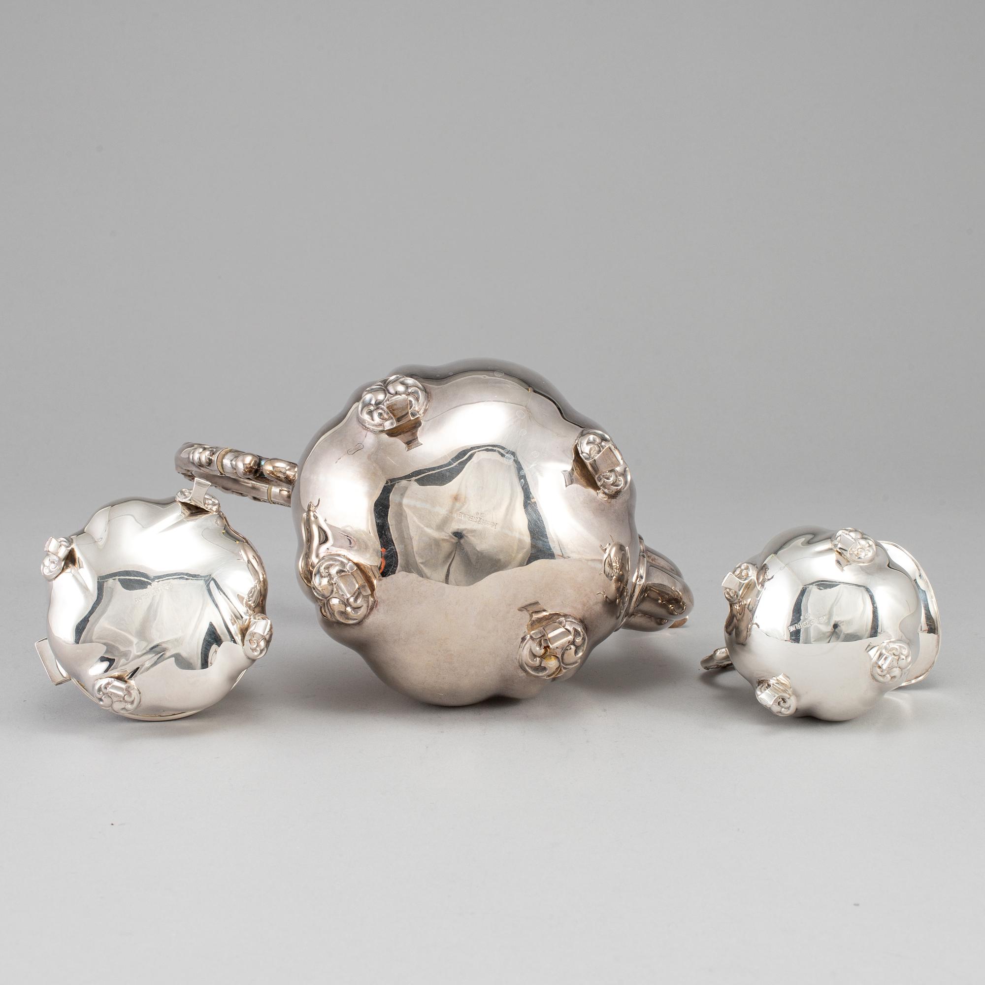 A German 20th century parcel-gilt silver coffee-set.