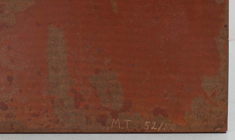 A Mats Theselius copper room divider by Källemo, Sweden post 1989.