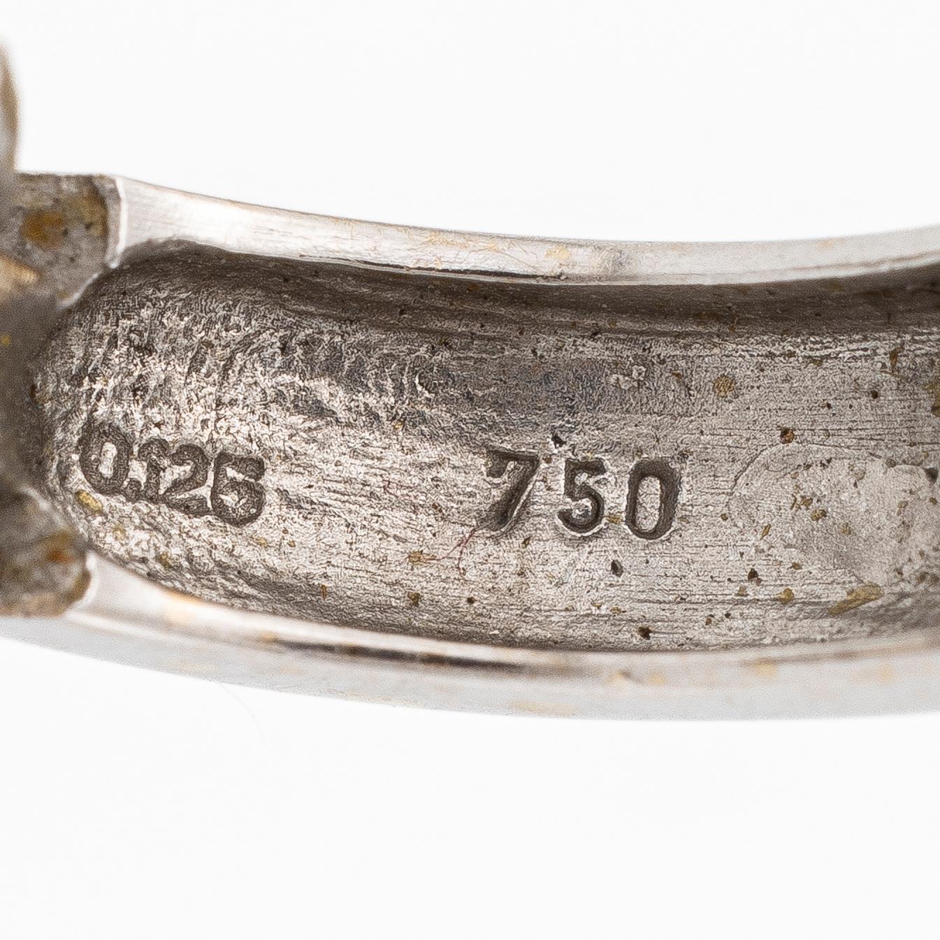Ett par örhängen 18K vitguld med runda briljantslipade diamanter.