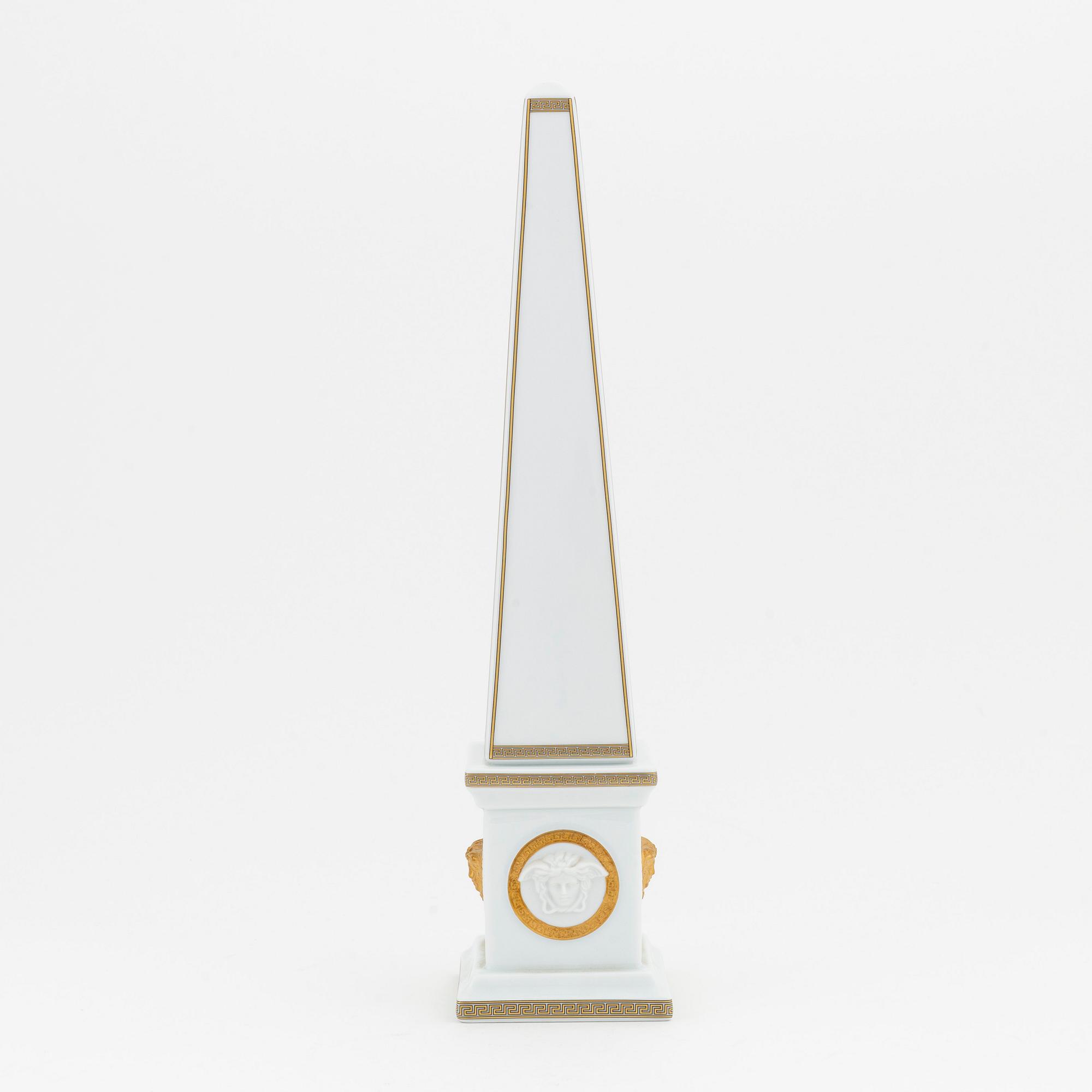 Versace, a porcelain obelisk, 'Gorgona' for Rosenthal.