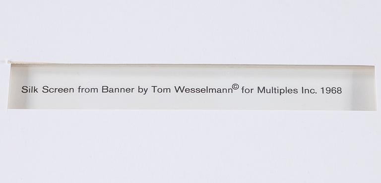 TOM WESSELMAN, after, silkscreen, 1968.
