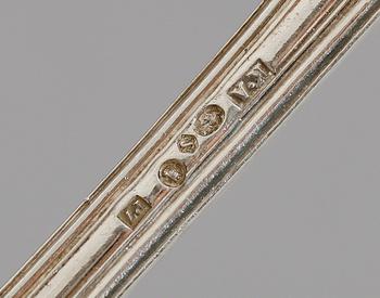 BESTICK, 9 delar, silver, K Andersson, Stockholm, bl a 1917. Vikt ca 412 gram.