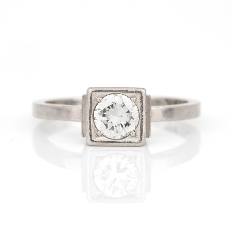 WIWEN NILSSON, Lund 1960. Ring platina med briljantslipad diamant.