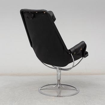 BRUNO MATHSSON, a black leather 'Jetson' easy chair from Dux, 21st Century.