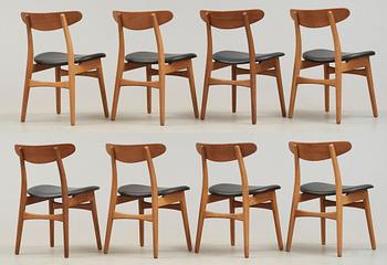 A set of eight Hans J Wegner 'CH-30' teak and oak chairs, by Carl Hansen & Son, Denmark 1950's-60's.