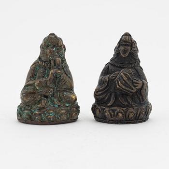 Two sculptures of mythical creatures, Tibet, early 20th Century.