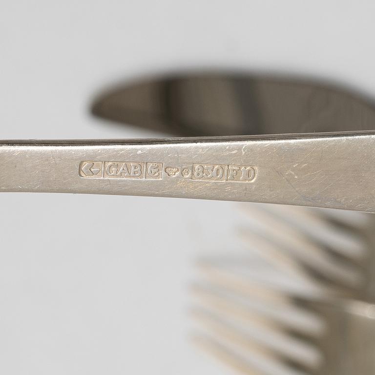Jacob Ängman, A Swedish silver cutlery set, "Rosenholm", GAB, Stockholm and Eskilstuna, including year mark 1981 (56 pieces).