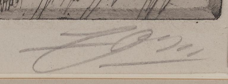 Anders Zorn, a signed etching from 1903.