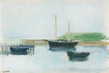 221. Gustav Rudberg, Harbour scene.