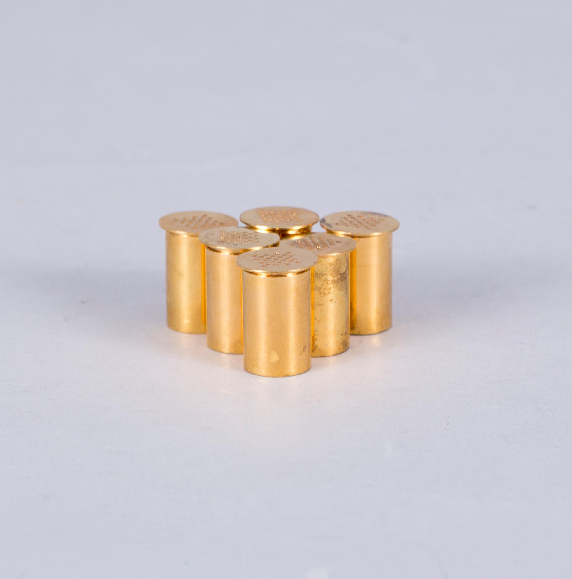 SALTKAR, 6 st, sterlingsilver, förgyllt sterlingsilver, Wiwen Nilsson. Lund, 1970. Vikt ca 68 g.
