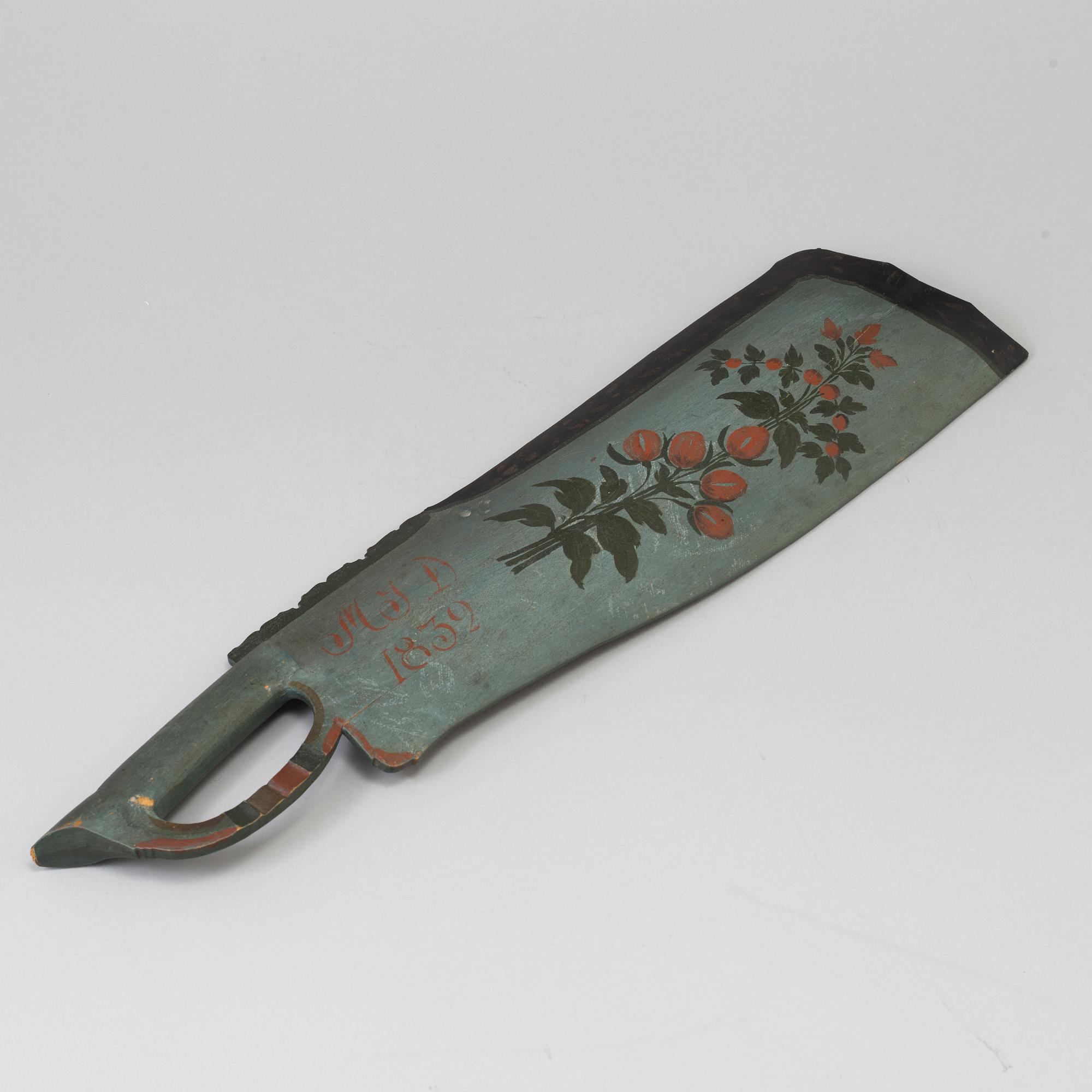 SKÄKTKNIV, allmoge, Norrala, Hälsingland, tillskriven Pehr Schenler.  bär datum 1832.