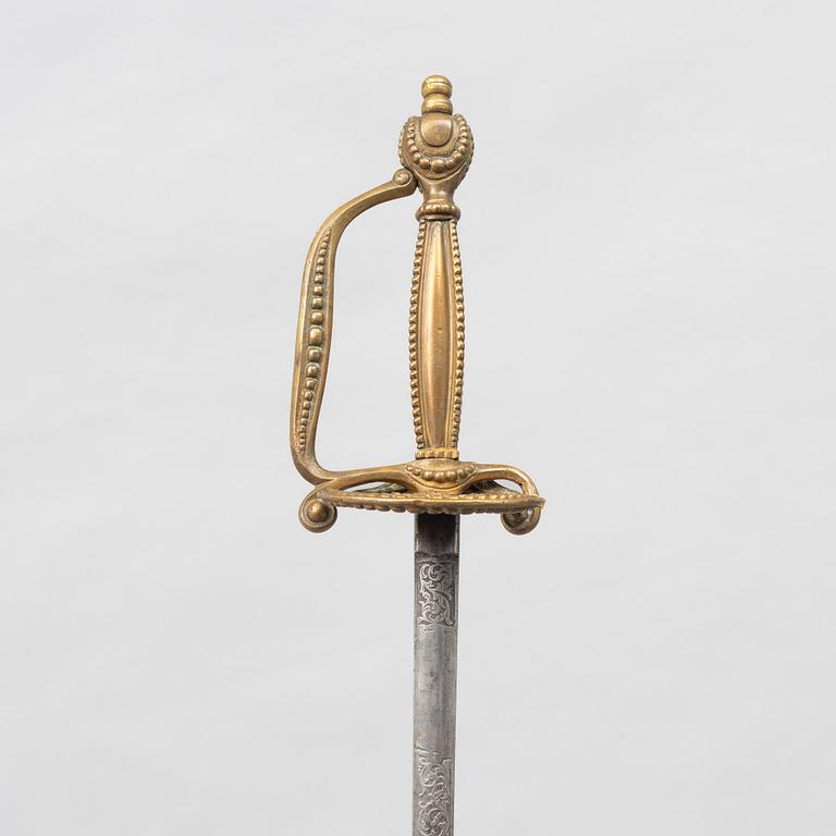 Dress sword, English early 20th century, with scabbard.