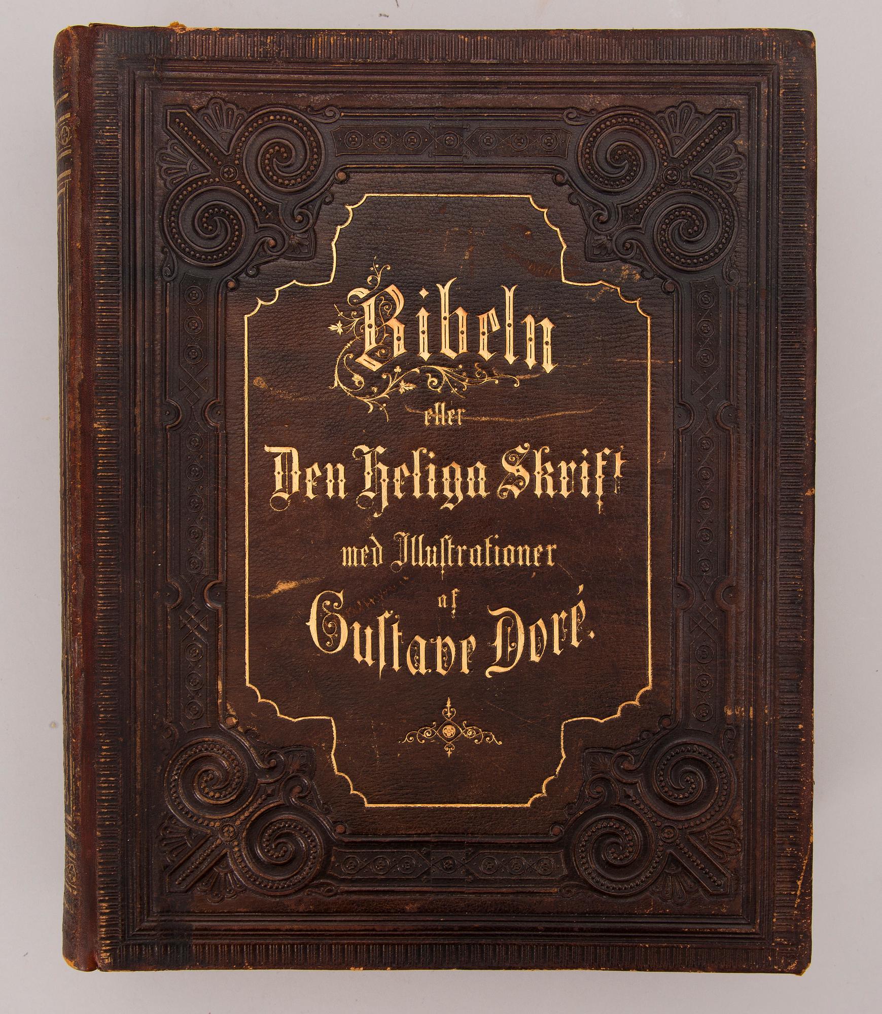 BÖCKER, 2 delar, Bibel med illustrationer av Gustave Doré, Familj-Journalens Boktryckeri, Stockholm 1877.