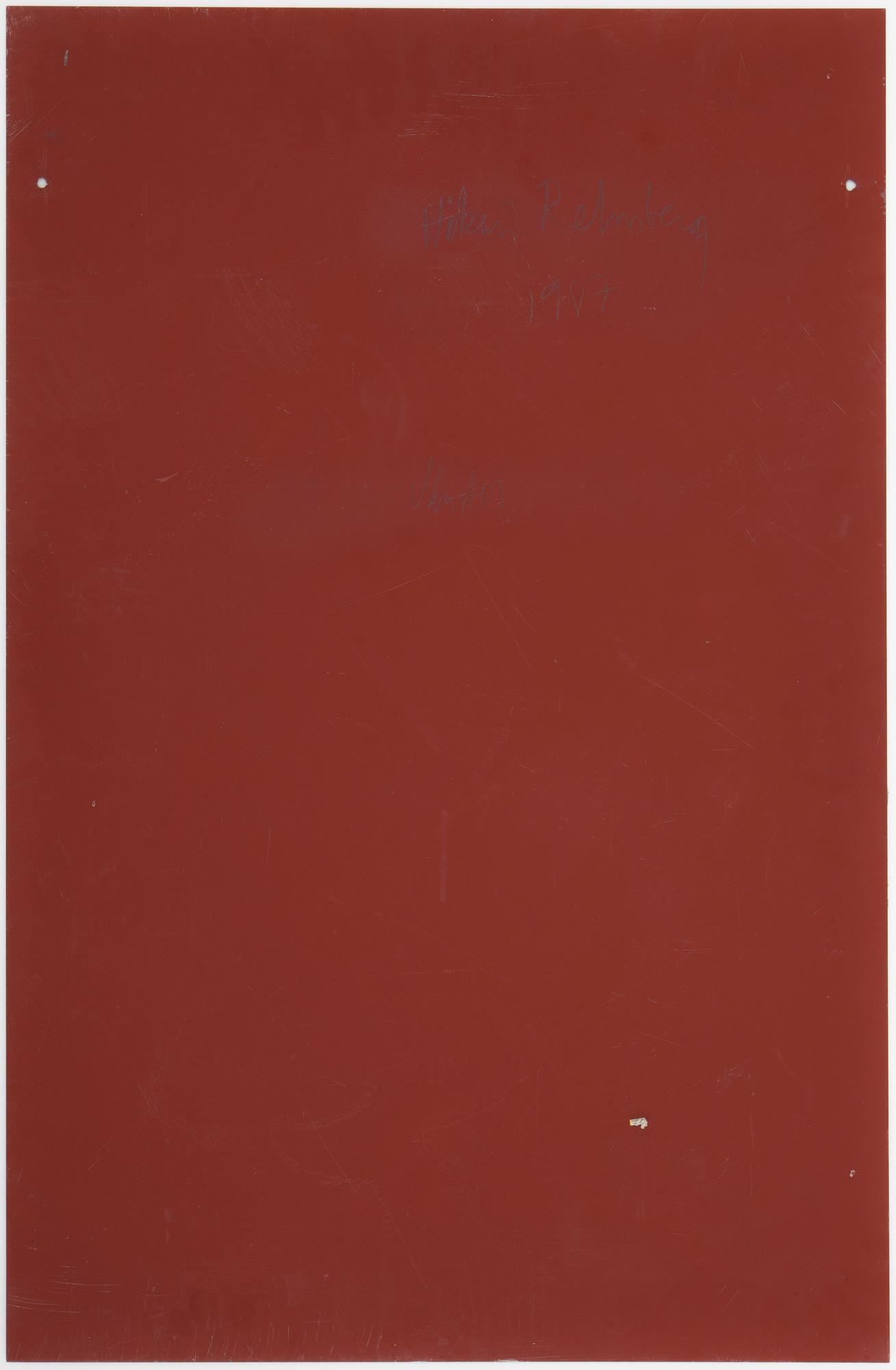HÅKAN REHNBERG, triptyche, mixed media on sheet metal, signed and dated 1987 on verso.